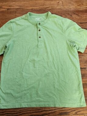 UNTUCKit Jericho Henley Mens Medium Green Heather Gorpcore Preppy Cabin Layering